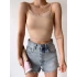 Dantel Detay Askılı Crop-BEJ