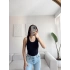 Dantel Detay Fitilli Bluz - SİYAH