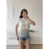 Dantel Detay Tişört - BEYAZ