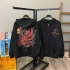 Dragon Baskılı Unisex Oversize Hırka-SİYAH