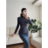 Yan Drapeli Long Elbise - FÜME