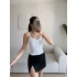 Düğmeli Askılı Crop - BEYAZ