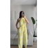 Etnik Desen Boyun Geçmeli Tulum - SARI
