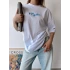 Eye Hearts Unisex Oversize T-shirt-BEYAZ