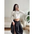 Fermuar Detay Crop - BEYAZ
