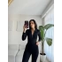 Fermuarlı Polo Yaka Bodysuit - SİYAH