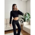 Fitilli Crop & Pantolon Takım - SİYAH