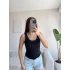Fitilli Sırt Oval Crop - SİYAH