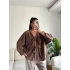 Fiyonklu Kırçıllı Ceket - KAHVE
