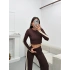 Garnili Triko Pantolon Takım - KAHVE