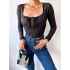 Göğüs Bağlamalı Crop Bluz-SİYAH