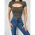 Göğüs Pencere Kaşkorse Crop-YEŞİL