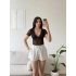 Güpürlü V Yaka Bodysuit - KAHVE