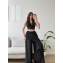 Halter Crop Palazzo Takım - SİYAH