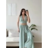 Halter Crop Palazzo Takım - YEŞİL