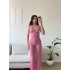 Halter Crop Pantolon Takım - PEMBE