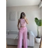 Halter Fitilli İkili Takım - PEMBE