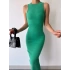 Halter Yaka Elbise-YEŞİL