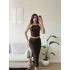 Halter Yaka Etekli Takım - KAHVE