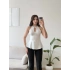 Halter Yaka Peplum Bluz - BEYAZ