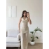 Halter Yaka Şal Detay Takım - BEJ