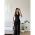 Halter Yaka Şal Detay Takım - SİYAH