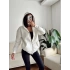 İçi Şardonlu Oversize Hırka - BEYAZ