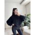 Kanguru Cep Oversize Sweat - SİYAH