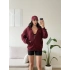 Kapüşonlu Oversize Fermuarlı Hırka - BORDO