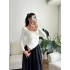 Kare Yaka Bodysuit - BEYAZ