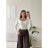 Kare Yaka Bodysuit - BEYAZ