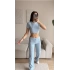 Kaşkorse Crop & Pantolon Takım - BEBE MAVİSİ
