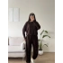 Kayık Yaka Buzzy İkili Takım - KAHVE