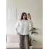 Kayık Yaka Oversize Sweat - BEYAZ
