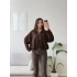 Kemerli Süet Bomber Ceket - KAHVE