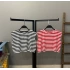 Kolsuz Çizgili Crop T-shirt-SİYAH