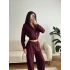 Kruvaze Hırka & Pantolon İkili Takım - BORDO