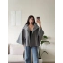 Kuşaklı Düğmeli Oversize Panço - ANTRASİT