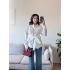 Kuşaklı Oversize Gömlek - BEYAZ