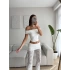 Madonna Crop & Dantel Pantolon Takım - BEYAZ