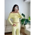 Madonna Yaka Crop & Pantolon Takım - SARI