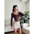 Marka Kare Yaka Bodysuit - KAHVE