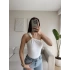 Omuz Aksesuar Crop - BEYAZ