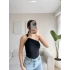 Omuz Aksesuar Crop - SİYAH