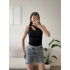 Omuz Burgu Crop - SİYAH