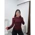 Omuz Damla Madonna Bluz - BORDO