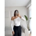 Omuz Dekolte Crop - BEYAZ