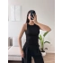 Omuz Gold Toka Kolsuz Crop - SİYAH
