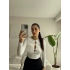 Ön Düğmeli Çift Kat Bluz - BEYAZ