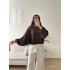 Oversize Balon Kol Bluz - KAHVE